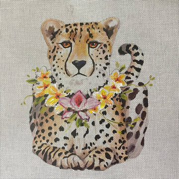 Cheetah with Floral Collar   AN522
