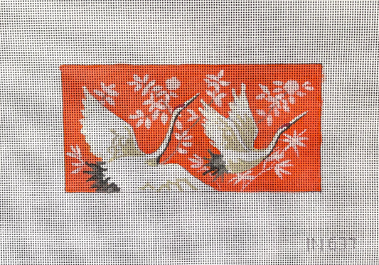 Cranes On Orange  IN637
