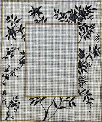 Black & Cream Floral Frame   PF757