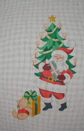 Santa/Candle Tree Stocking J-22