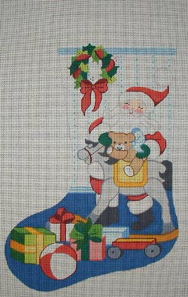 Santa/Rocking Horse Stocking J-23