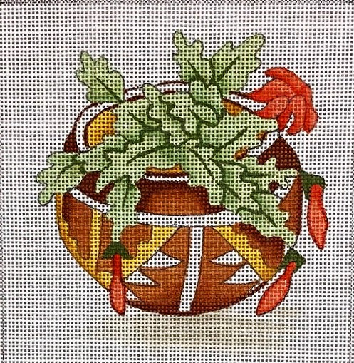 Copper & Yellow Pot with Succulent J-49