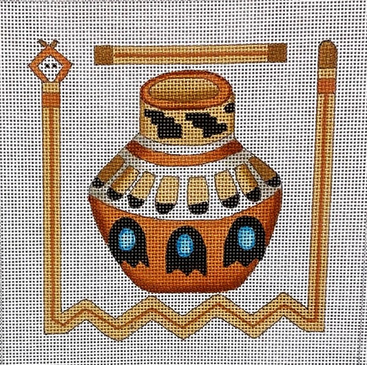 Copper Pot with Southwest Border J-52