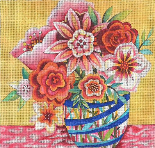 Blue striped vase  JG-127