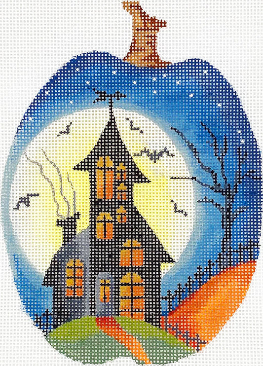 Full Moon House Silhouette Pumpkin  KC-KCN1572