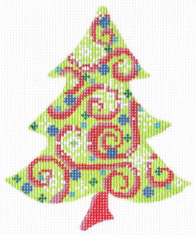 Chartreuse Swirlz-n-Snowflakes  KC-KCNT1-18