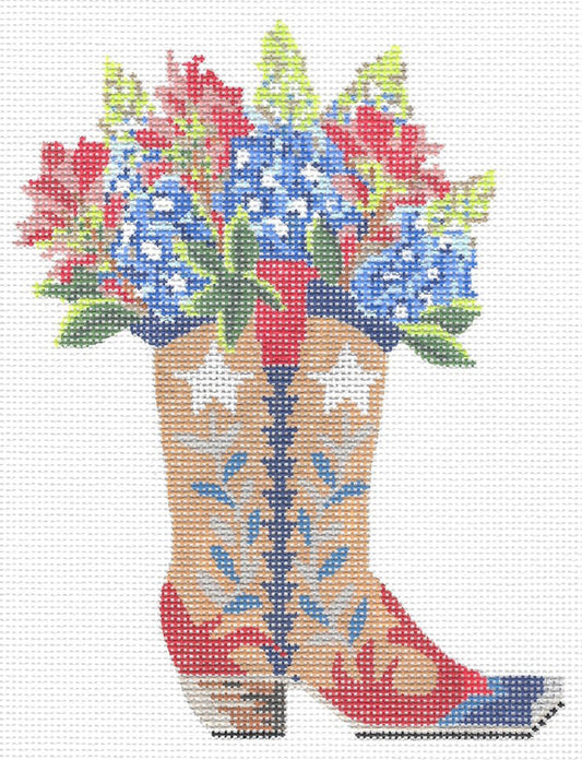 Boot w/ Bonnets & Indian Paintbrush  KC-KCNTX-011