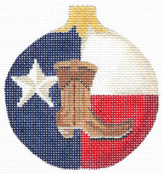 Lone Star Boot Round Ornament  KC-KCNTX-08