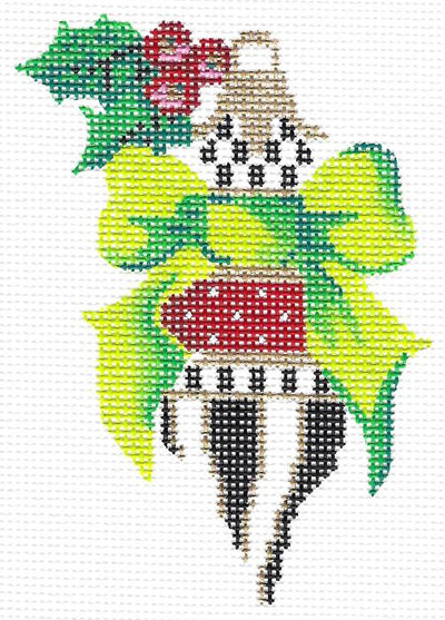 Crimson Top with Holly & Lime Bow  KC-KCV104