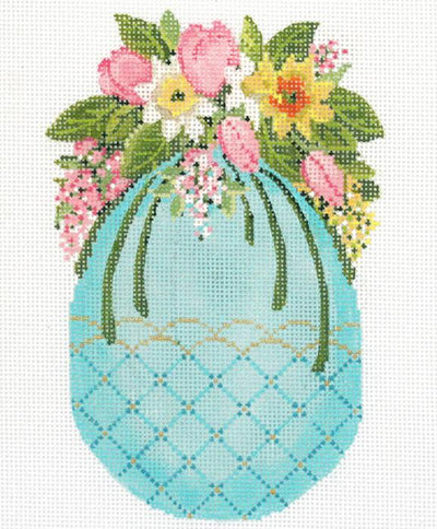 Turquoise Egg w/ Tulip Cascade  KC-KEA09-18