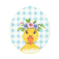 Duckie with Flower Crown on Aqua Gingham  KC-KEA73-18