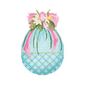 Turquoise Egg with Tulips and Pink Ribbon  KC-KEA78-18