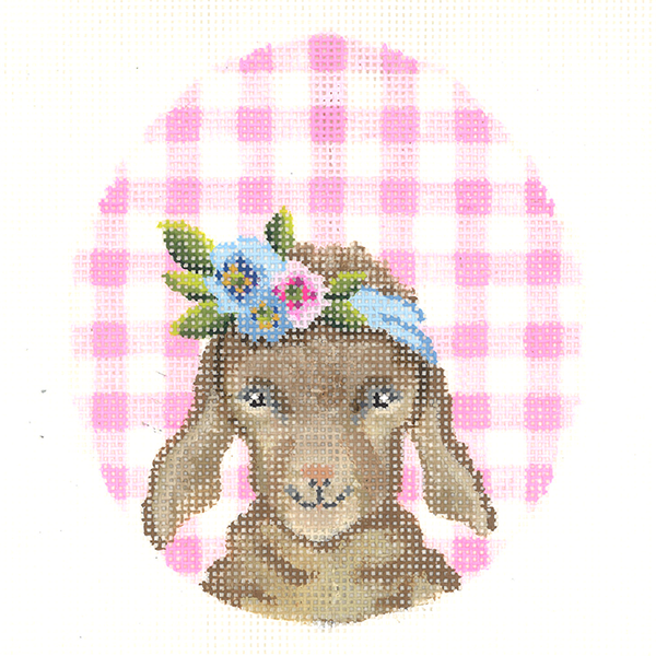 Kidd with Flower Crown on Pink Gingham  KC-KEA84-18