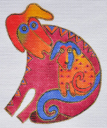 Magenta Dog and Pup LB-122