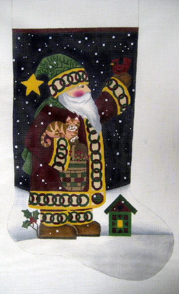 Home  Spun Santa Stocking LK-14