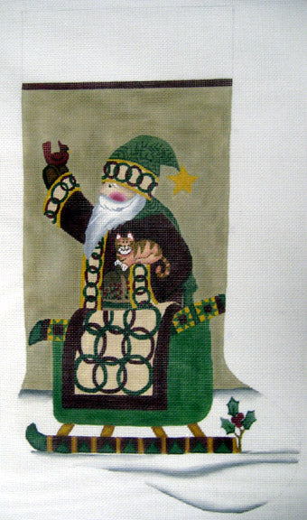 Santa and Sleigh Stocking LK-15