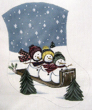 Snowmen on Sled Mini Sock LK-33