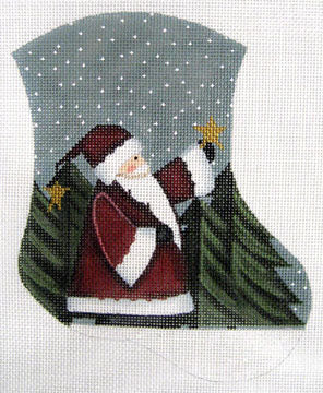 Santa Holding Star Mini Sock LK-35