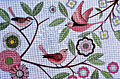 Pink Folk Birds  M-1593