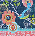 Chalk Bird Red Flower  M-1667