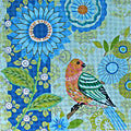 Jardin Blue Orange Birch  M-1684