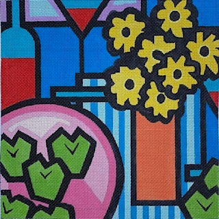 Wine, Lemon and Flowers  M-2164