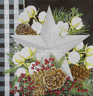 Pillow: Gingham Bolls Star NTPL01