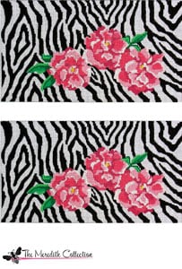 Zebra w/ Pink Peonies PQ-472