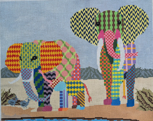 Colorful Elephants Patt228-13