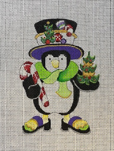 Little Penguin with Candy Cane w/Stitch Guide