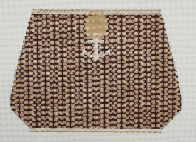 Large Nantucket Basket Clutch with Anchor AF05