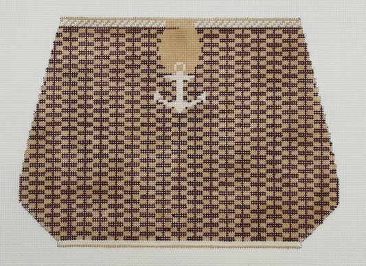 Large Nantucket Basket Clutch with Anchor AF05
