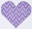 Purple Bargello Heart TM-28