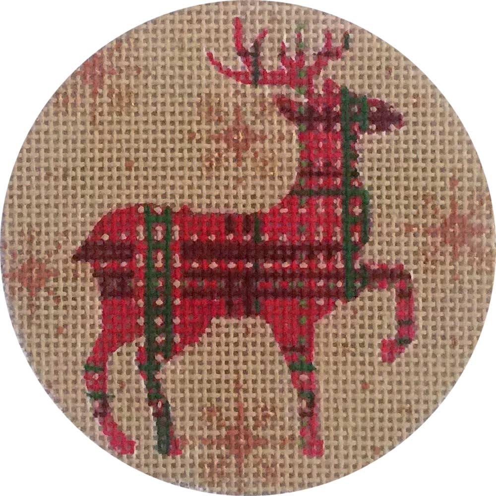 Red & Green Plaid Reindeer X278