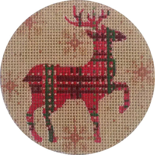 Red & Green Plaid Reindeer X278