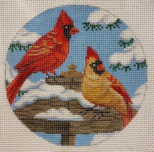 Two Cardinals Ornament X291