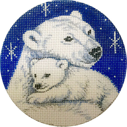 Mama And Cub Polar Bears Ornament X307