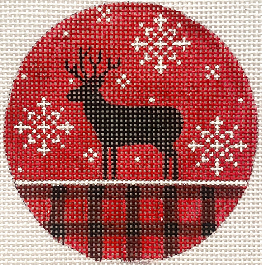 Deer And Red Plaid X472