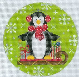 Frosty Penguin On Sled XO-172w