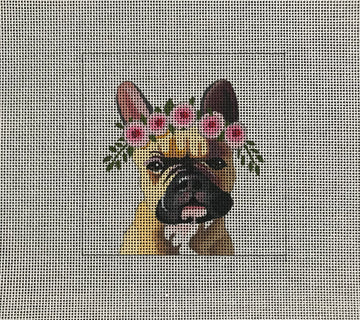 French Bulldog with Floral Crown  IN096