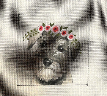 Schnauzer with Floral Crown  IN067