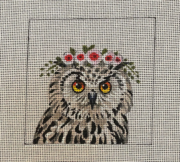 Owl with Floral Crown  IN066