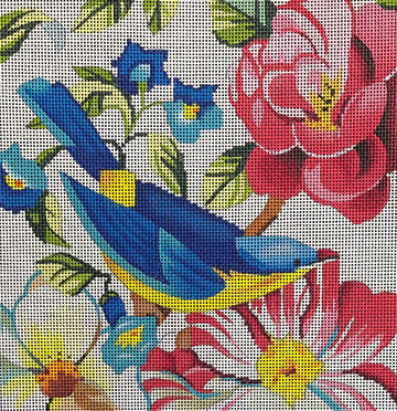 Floral with. Blue Bird  FF225