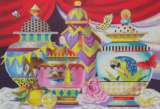 Urns with Lemons,Butterflies  MC433