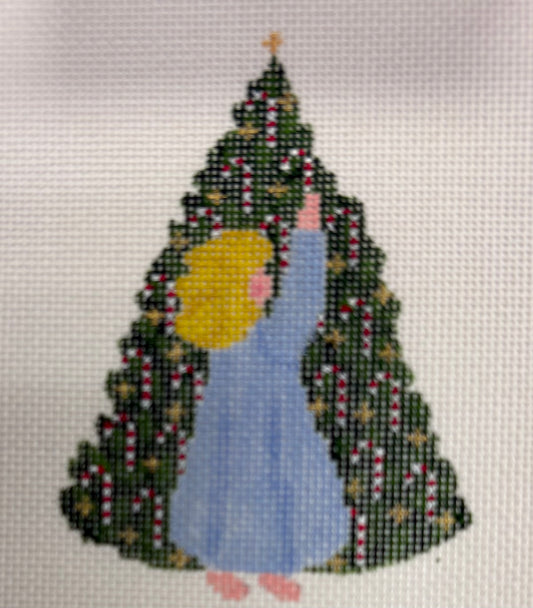 Girl Decorating the Tree UNK45