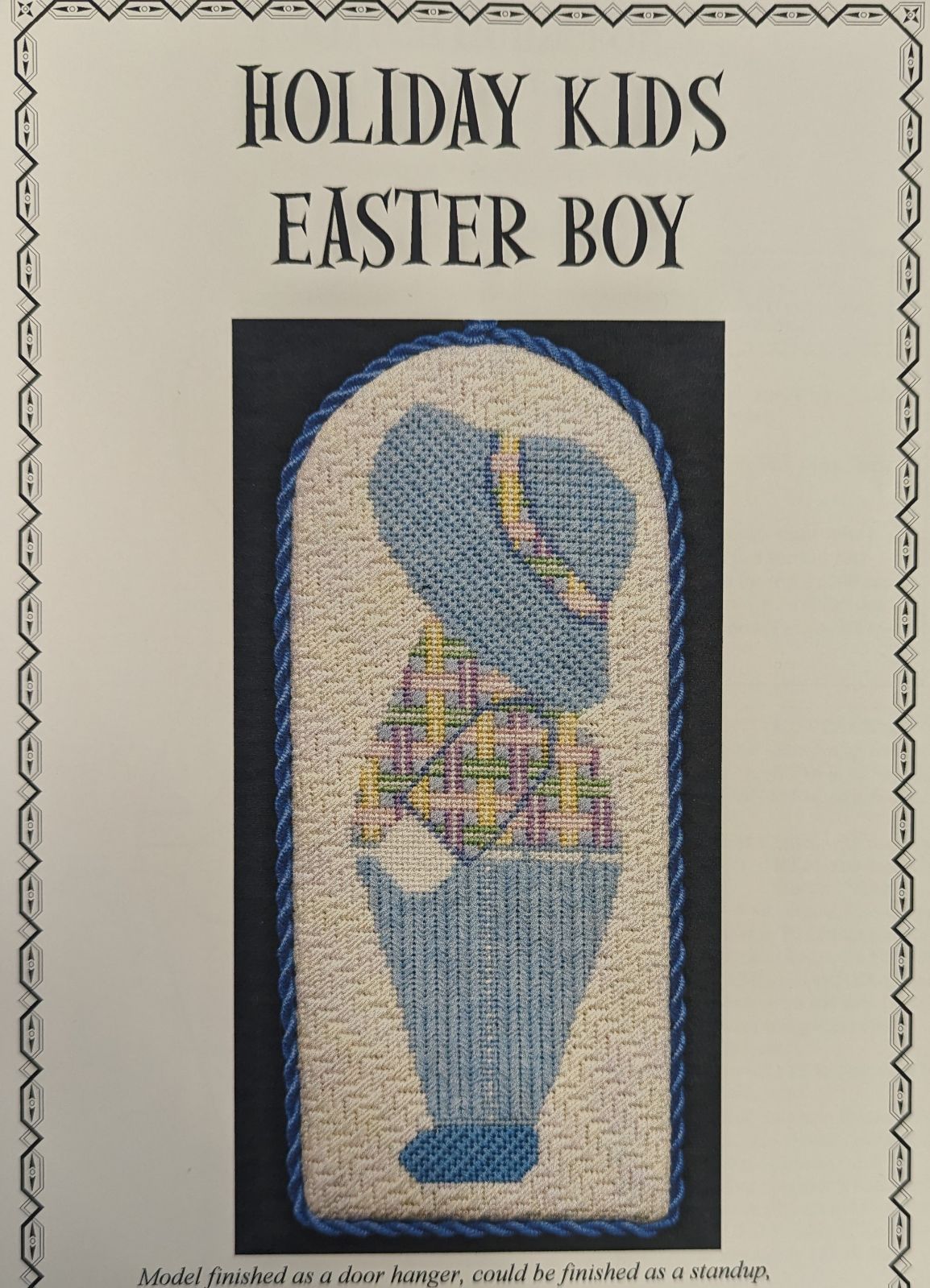 Holiday Kids - Easter Boy Line Drawn Canvas w/Stitch Guide