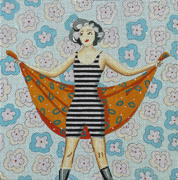 Vintage Beach Lady  PE167