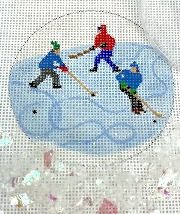 3” Round w/ Clear Dome & Confetti – Hockey Practice On The Pond OMD-12