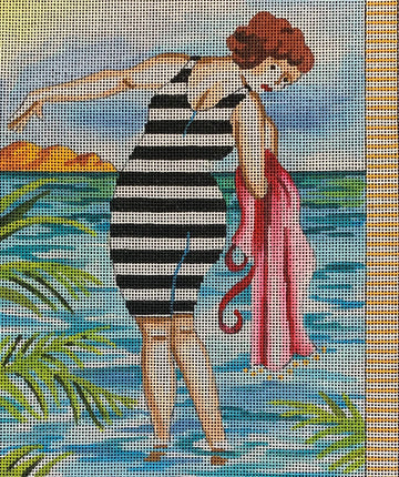 Lady In B/W Stripes  PE176