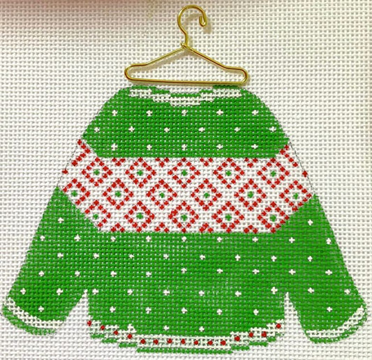 Sweater - Green Dotted HB-184